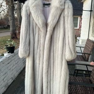 Saga Furs Long Ivory Mink Coat